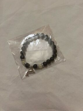 Lava Stone Dolphin Bracelet Aromatherapy Stretch Beaded